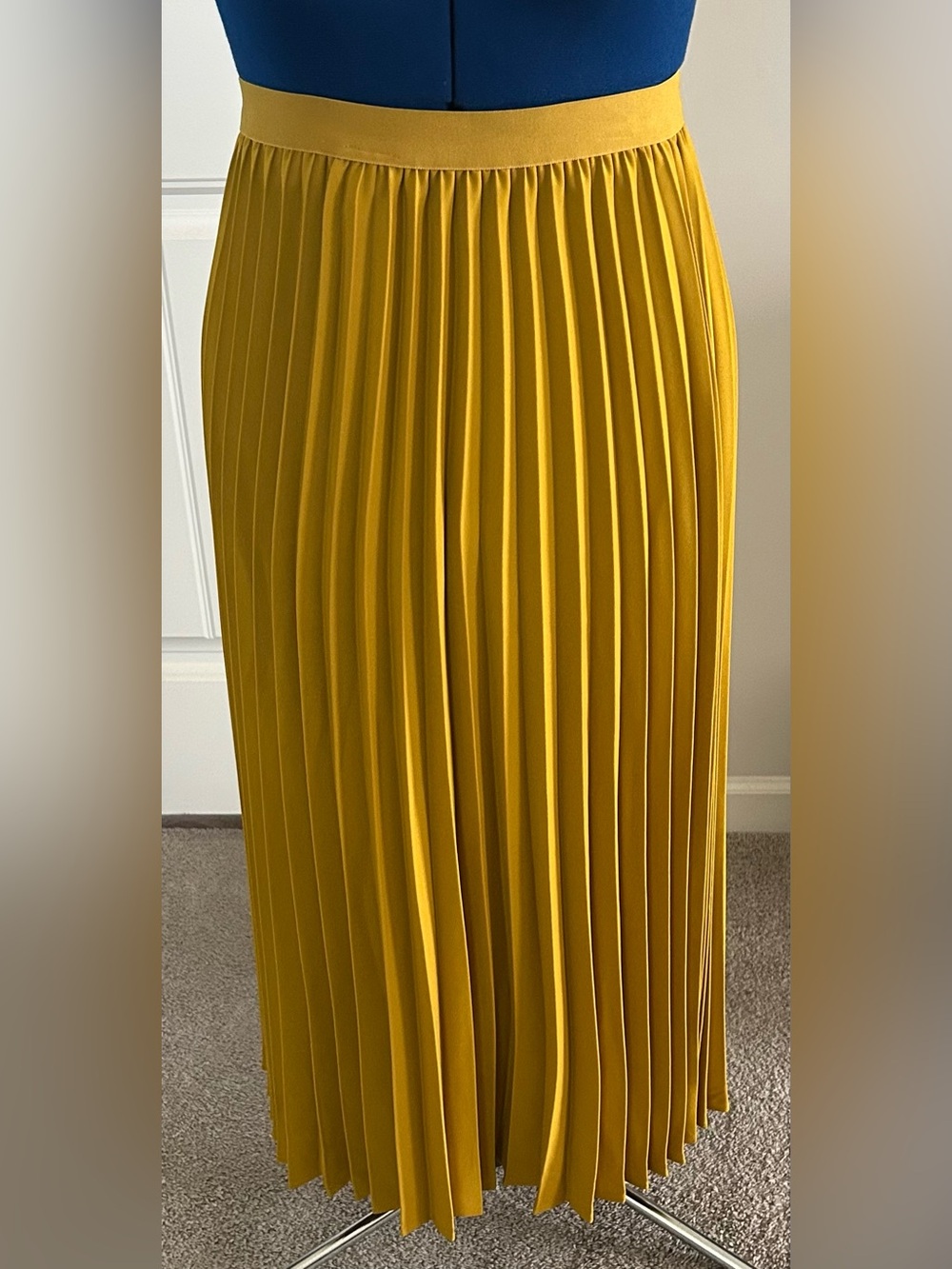 A New Day Mustard Yellow Pleated Maxi Skirt